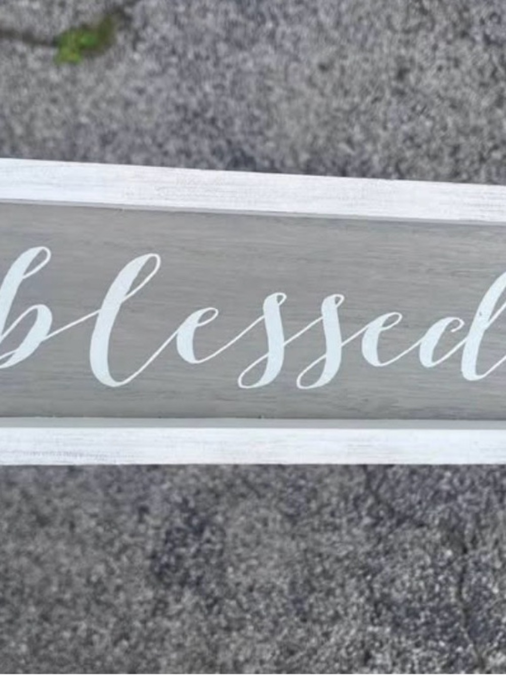 Blessed Grey and White Wooden Wall Sign